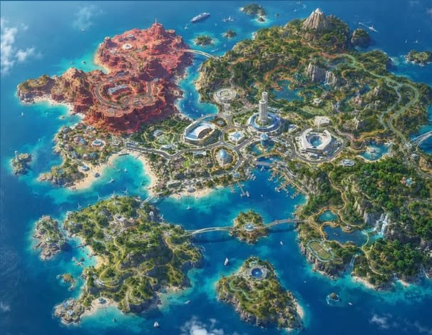 The Draft island seen from the sky
